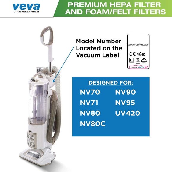 NEW VEVA Complete Premium Vacuum Filter Set, 10 Pieces - Picture 3 of 9